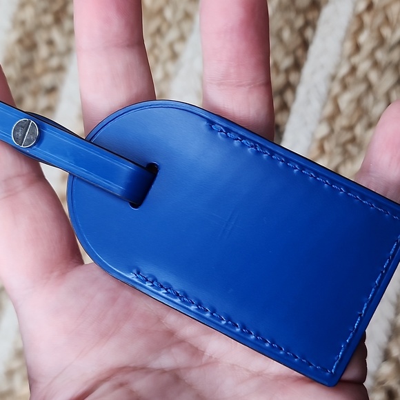 BNEW UNUSED LOUIS VUITTON LV BLUE MONCEAU LUGGAGE TAG with STAMP - Picture 7 of 8